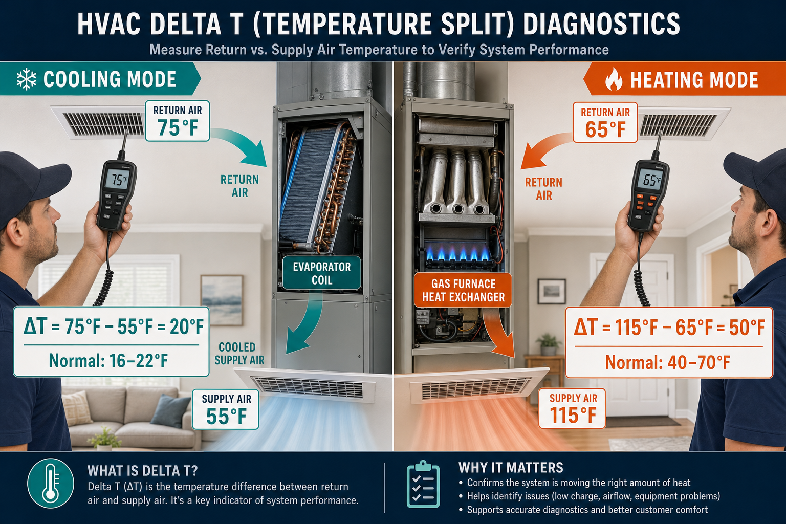 HVAC Delta T: Normal Range and What a Bad Reading Means